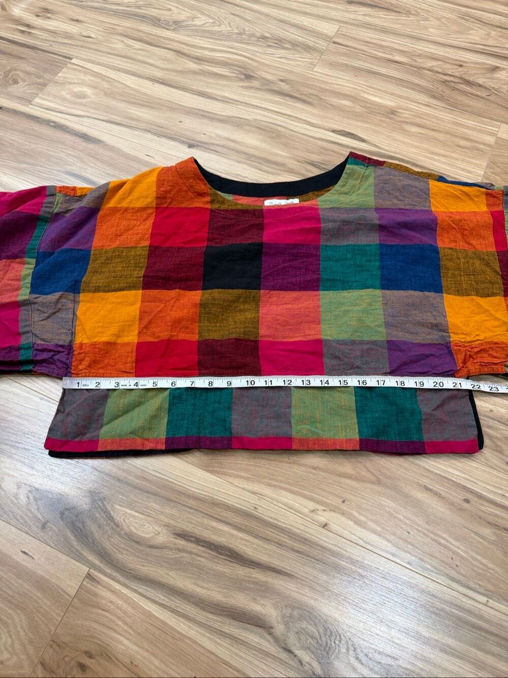 Rujuta Sheth Mira Top - Multi Chex boho lagenlook size XL/XXL - Picture 7 of 11
